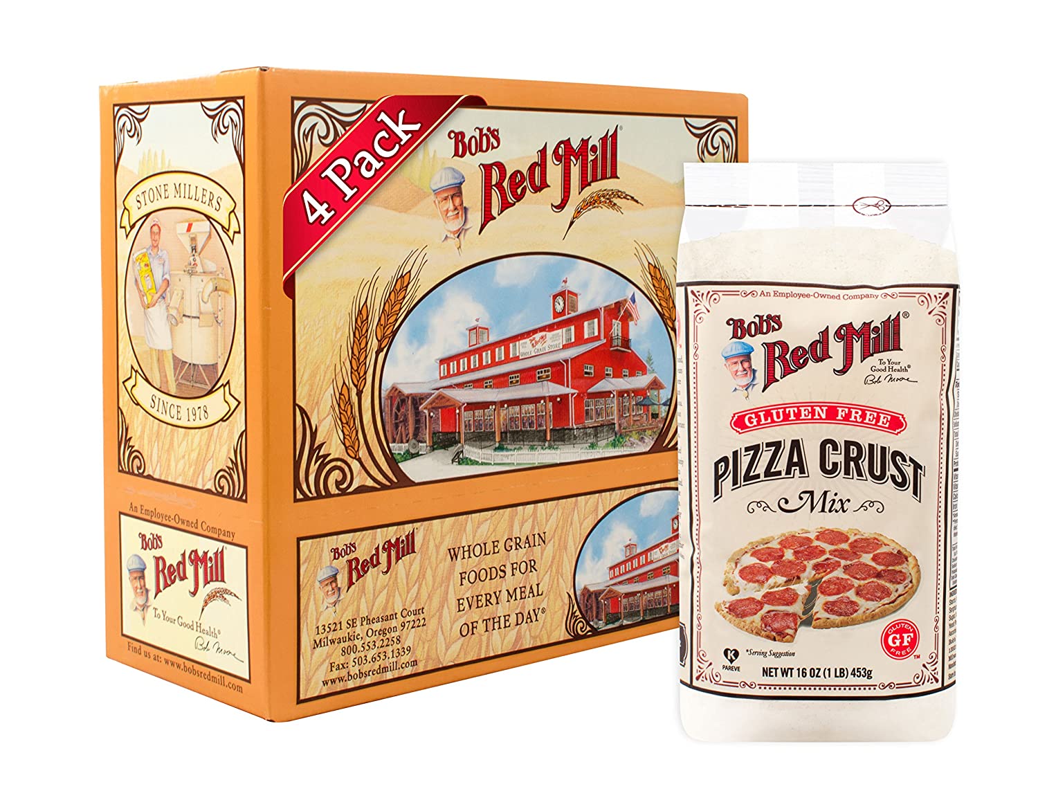 Bob's Red Mill Gluten Free Pizza Crust Mix, 16-ounce (Pack of 4)